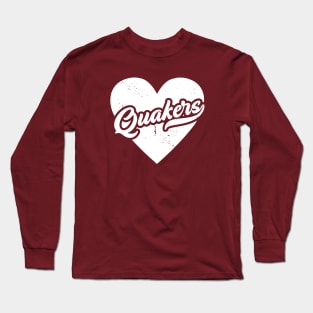 Vintage Quakers School Spirit // High School Football Mascot // Go Quakers Long Sleeve T-Shirt